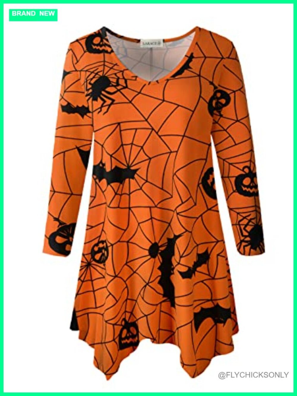 Plus Size V-Neck 3/4 Sleeve Asymmetrical Tunic Top 90% Polyester 10% Spandex